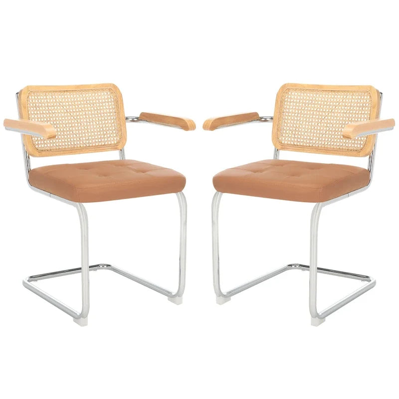 Rattan Cantilever Dining Chair Set of 2